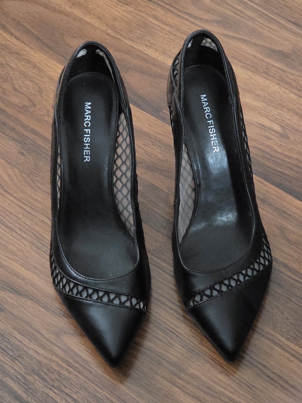Marc Fisher Black Pointed Mesh Pump